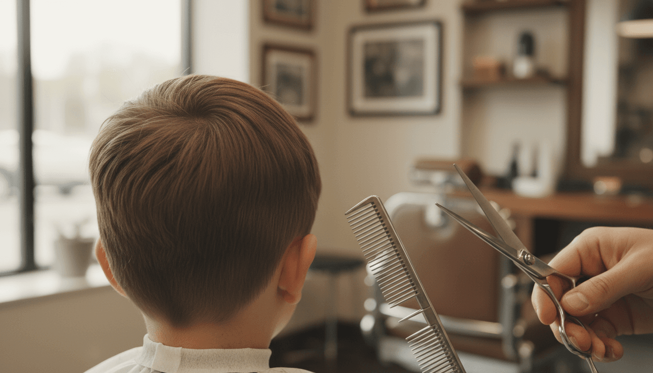 Close-up of a fresh kids' haircut detail